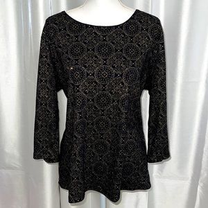 Black & Gold Tee Shirt - Size 1X